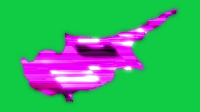 Cyprus purple news headline effect map pop animation green background