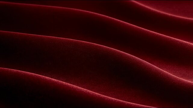 Abstract burgundy velvet waves with glowing highlights on a dark background, evoking luxury, elegance, softness, and depth