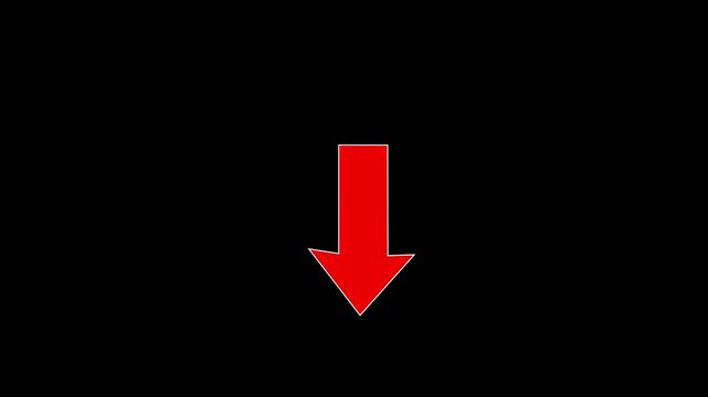 big dawn arrow sign icon on transparent background. arrow icon for your web site design, flat Design. logo, app, arrow indicated motion animated black background animation.