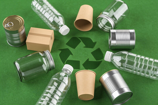 Recyclable Materials Arranged in a Circle, Circular Economy