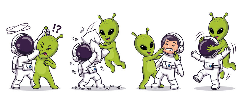 alien astronaut cartoon 4 action
