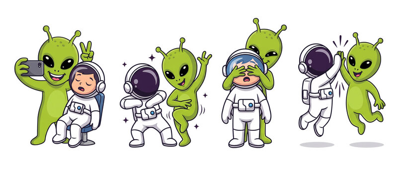 alien astronaut cartoon 4 action
