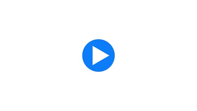 Video start and pause icon with mouse cursor clicking concept. Mouse cursor clicking play button changing into pause button.