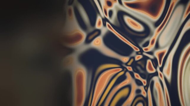 Turbulent plasma energy field abstract background with copy space for text seamless loop in rich orange tones