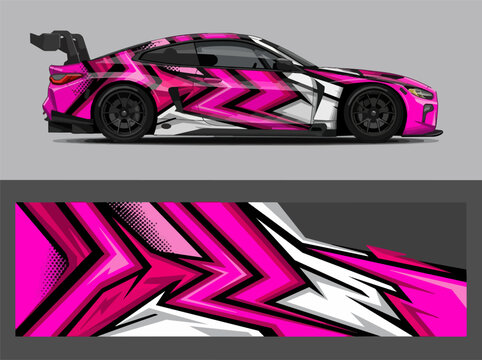 Pink Racing Car Side View