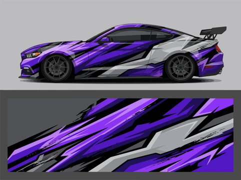 Purple Camaro Racing Car Vector Art