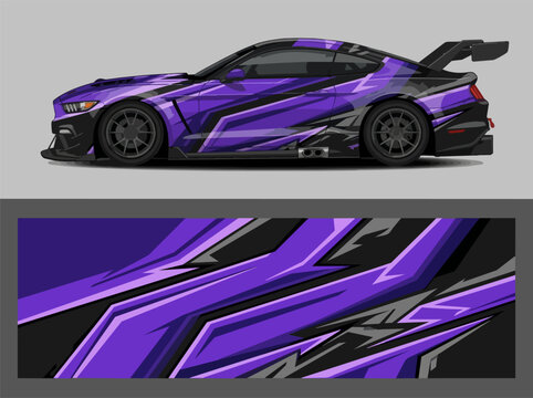 Purple Camouflage Racing Sports Car