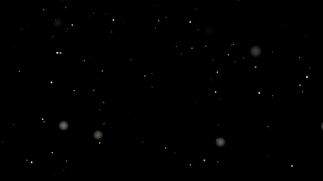 Floating dust particles overlay on black seamless loop