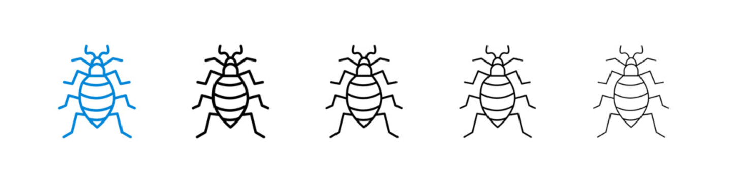 Bedbug icon flat outline in black
