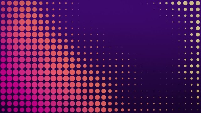Halftone dots gradient pink purple yellow seamless loop