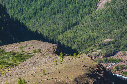 Putorana Plateau summer landscape. Russia, Krasnoyarsk region