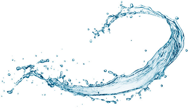 Twisted water splash isolated