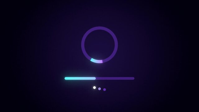 Loading spinner and progress bar seamless loop for technology concepts