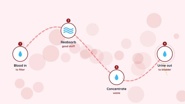 Kidney Filtration Cleaning Blood To Urine Seamless Loop