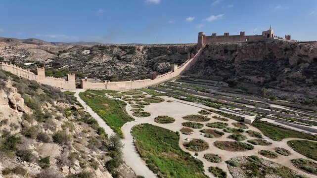 Scenic sight in the marvelous Alcazaba of Almeria, Andalusia, Spain.