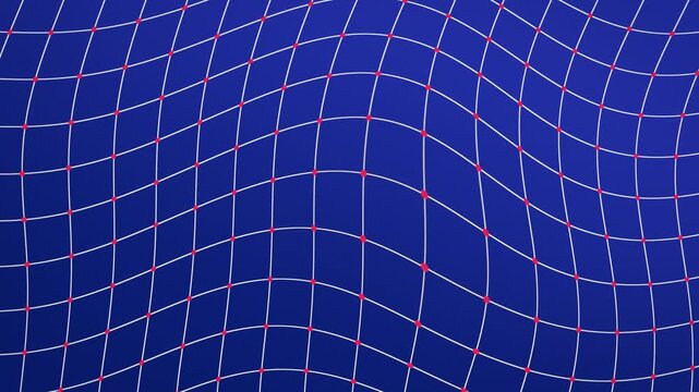 Warped wireframe grid Y2K blue background seamless loop