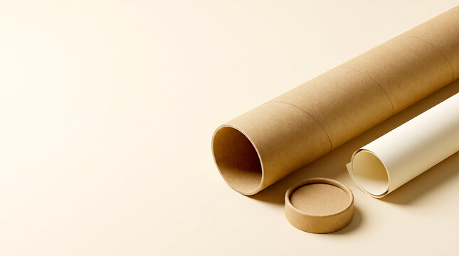Kraft Mailing Tube with Rolled Blank Paper and End Cap