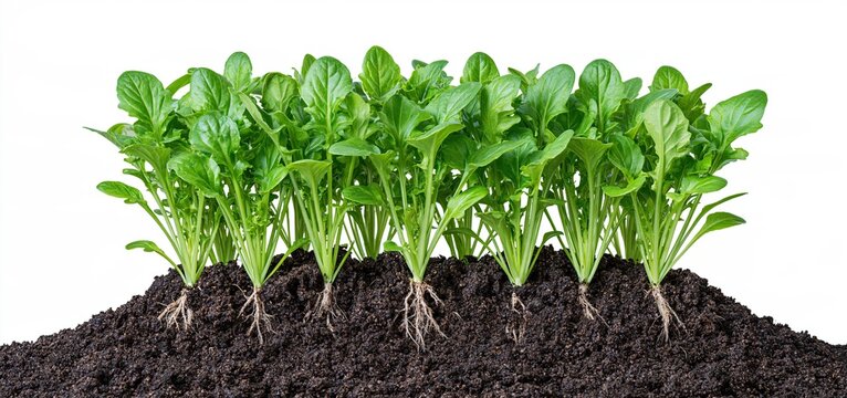 Green plant roots form the focal point, branching through moist, nutrient-rich soil to illustrate healthy growth and natural vitality.