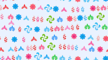 Colorful abstract floral and leaf motifs pattern © cris