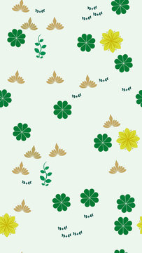 Green and gold floral leaf pattern