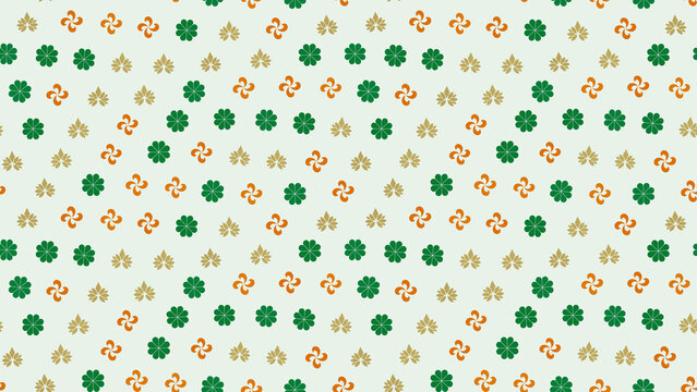 Seamless pattern of floral and leaf motifs