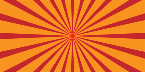 Obraz premium Abstract Orange Retro Sunburst Background with Radiating Rays, Bright Light, Vintage Grunge Texture and Dynamic Radial Starburst Vector Design
