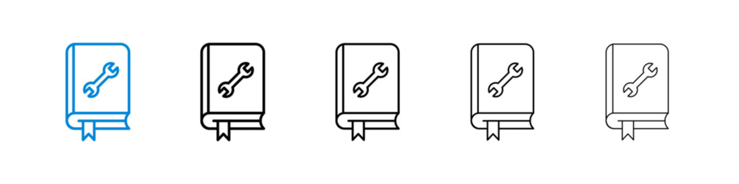 Guide icon flat outline in black