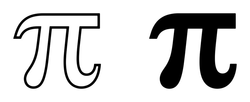 Pi symbol glyph and outline for math logo