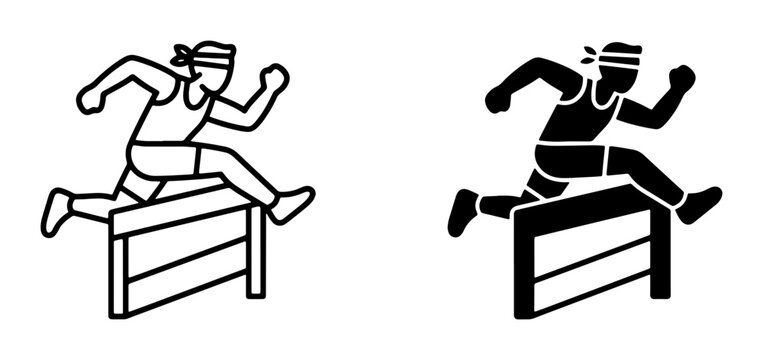 Hurdle race runner icon glyph for app and web