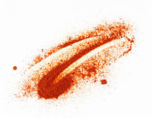 Fototapeta premium Red Chili Powder Dust Isolated on White