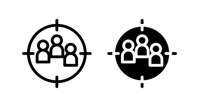 Customer segment icon flat outline in black