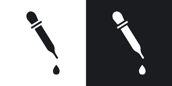 Eye dropper icon flat outline in black