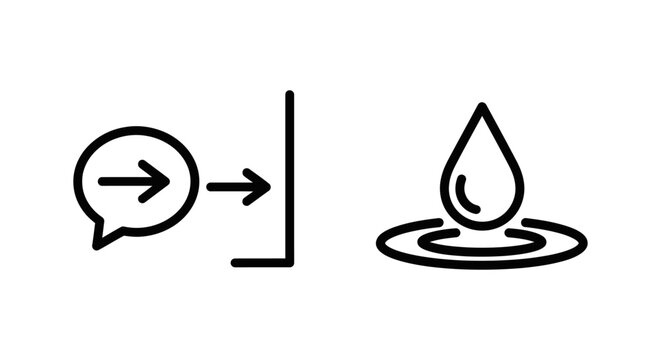 Minimalist black and white line icons for outcome echo and soft impact with graphics monochrome abstract consequence collection pictogram communication