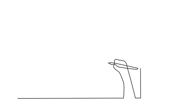 world map hand holding pen one line 2D video animation clipart