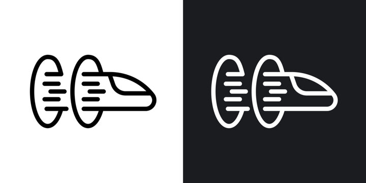 Hyperloop icon flat outline in black