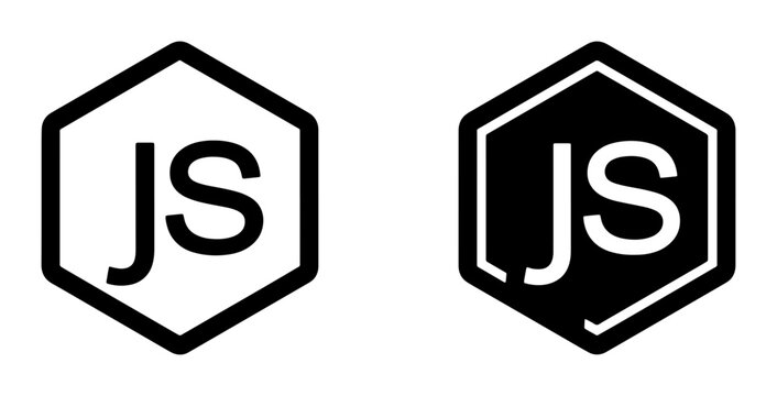 JavaScript logo hexagon flat icon for app and web