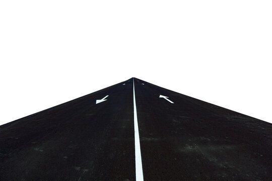  Carretera de asfalto con l&iacute;neas blancas de transparencia PNG. Carretera de asfalto negro con marcas viales aisladas sobre fondo PNG transparente para el dise&ntilde;o del transporte.