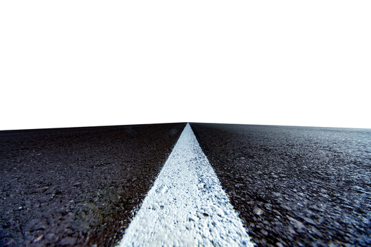  Carretera de asfalto con l&iacute;neas blancas de transparencia PNG. Carretera de asfalto negro con marcas viales aisladas sobre fondo PNG transparente para el dise&ntilde;o del transporte.