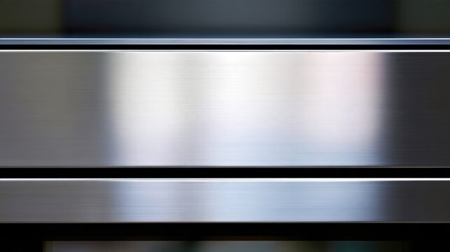 cleanliness. Close-up of a gleaming stainless steel kitchen appliance with reflective ambient light. product launch decks, UI/UX mockups, designed for product launches and innovation pitches.