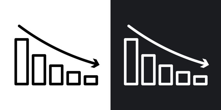 Decrease icon flat outline in black