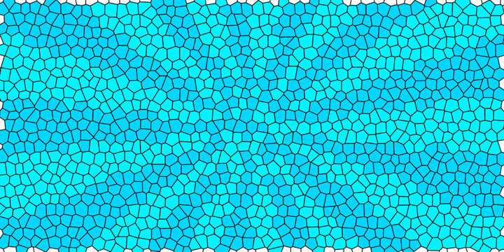 Abstract turquoise mosaic texture with irregular polygon cells and organic cracked pattern, bright aqua geometric background for modern wallpaper, textile, surface design, digital art and decorative.