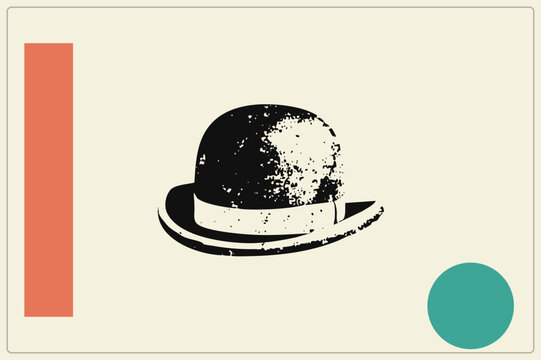 Distressed Vintage Bowler Derby Hat Showcasing Grunge Texture And Timeless British Elegance