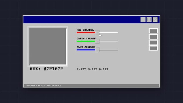 Retro Computer Interface Color Picker Graphic
