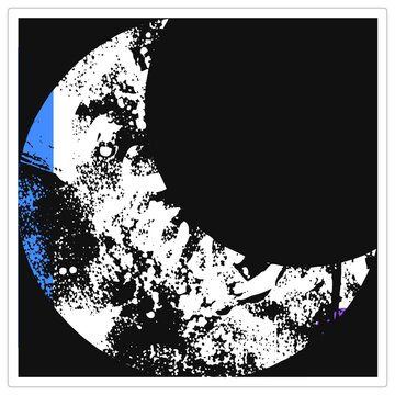Distressed Grunge Luna Isolated Against Transparent Alpha Background Texture
