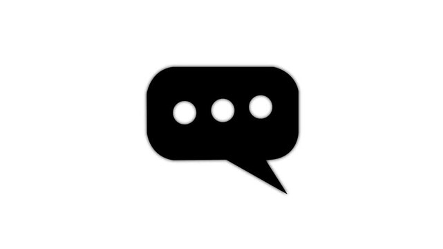 Animated speech bubble icon with pulsing typing dots for chat and messaging ui