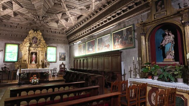 Interior view from the Cathedral of Santa Maria and San Julian in Cuenca, beautiful town in the Castilla La Mancha region of Spain. May-12-2025