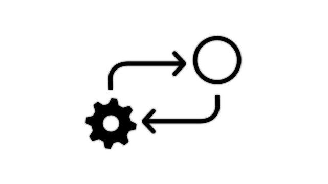 Minimalist gear and circle process loop animation for business workflow and automation concepts