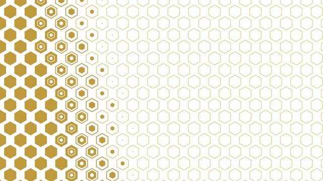 Abstract Gold Hexagon Halftone Pattern Background