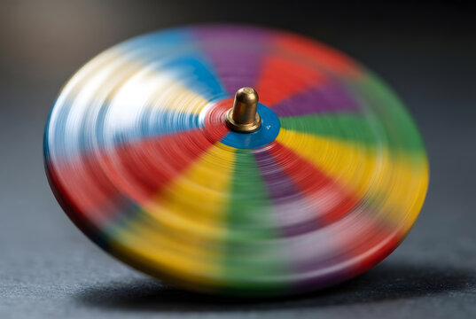 Macro Motion Blur of Colors on a Spinning Top