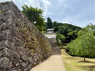 Stone walls and turret of Izushi Castle Ruins in Hyogo, Japan © MASAFUMI